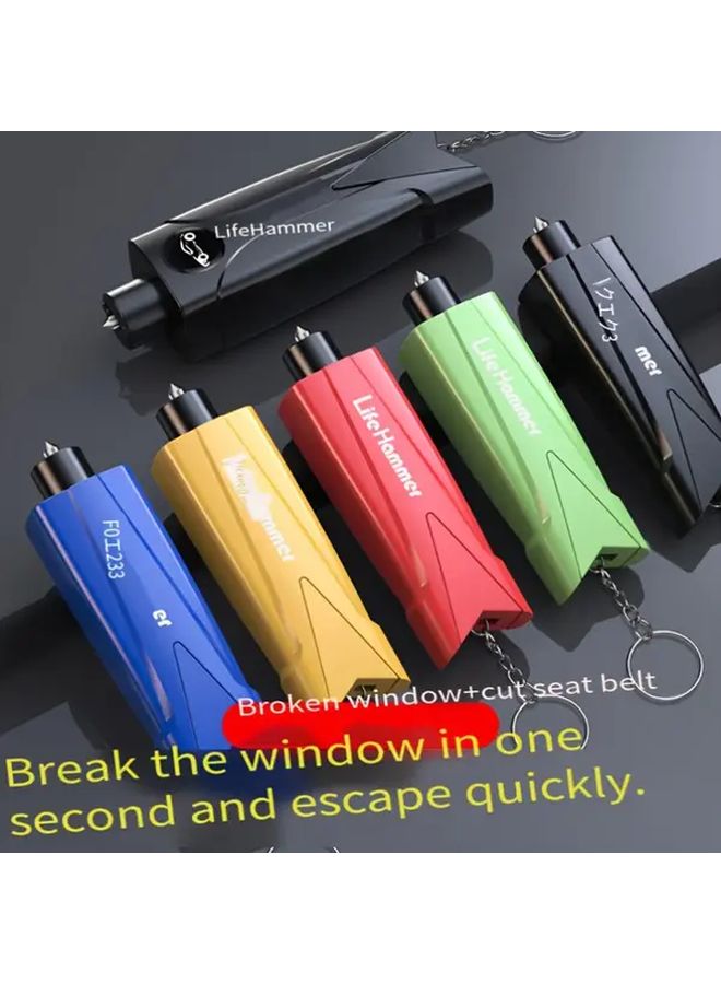 Black Portable Car Safety Hammer Window Breaker Seatbelt Cutter Emergency Tool - Image 3